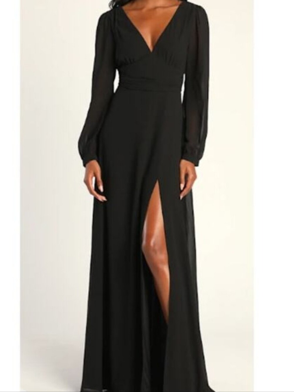 Lulu's Love You So Black Long Sleeve Maxi Dress Size Large